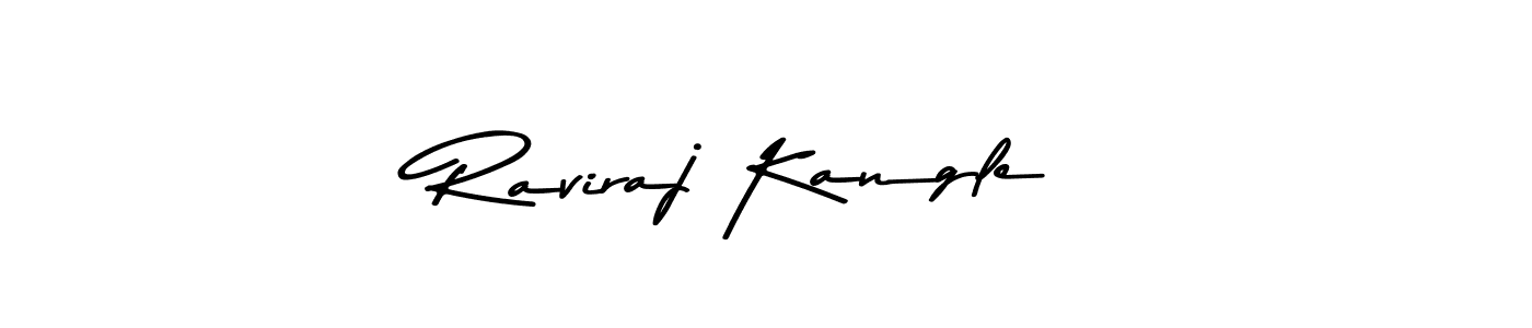 How to make Raviraj Kangle name signature. Use Asem Kandis PERSONAL USE style for creating short signs online. This is the latest handwritten sign. Raviraj Kangle signature style 9 images and pictures png