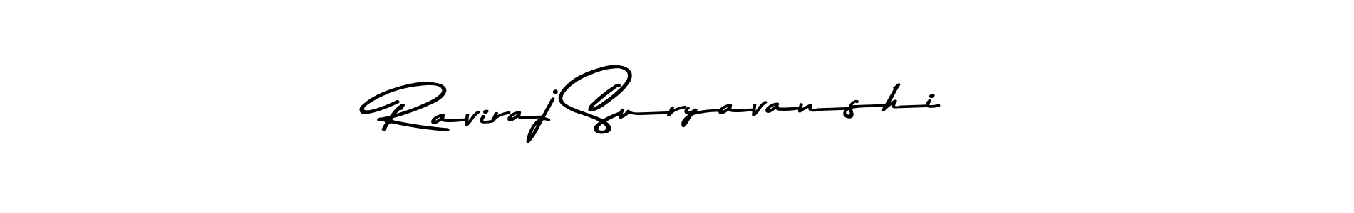 How to make Raviraj Suryavanshi name signature. Use Asem Kandis PERSONAL USE style for creating short signs online. This is the latest handwritten sign. Raviraj Suryavanshi signature style 9 images and pictures png