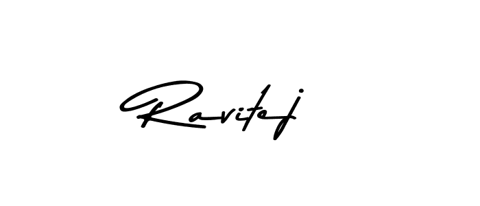 How to make Ravitej name signature. Use Asem Kandis PERSONAL USE style for creating short signs online. This is the latest handwritten sign. Ravitej signature style 9 images and pictures png