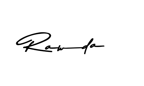 How to make Rawda name signature. Use Asem Kandis PERSONAL USE style for creating short signs online. This is the latest handwritten sign. Rawda signature style 9 images and pictures png