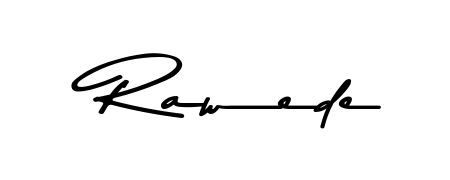 Try this chic Rawede handwritten sign style. Using Asem Kandis PERSONAL USE font elements, it gives your name a sleek, memorable identity. Rawede signature style 9 images and pictures png
