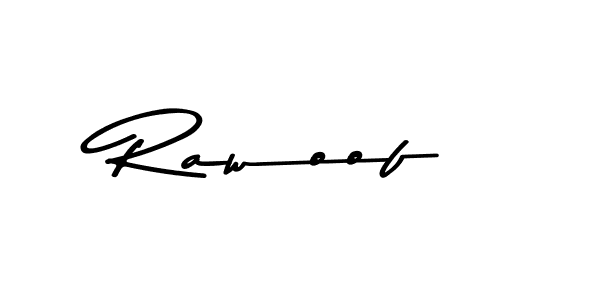 Make a beautiful signature design for name Rawoof. With this signature (Asem Kandis PERSONAL USE) style, you can create a handwritten signature for free. Rawoof signature style 9 images and pictures png