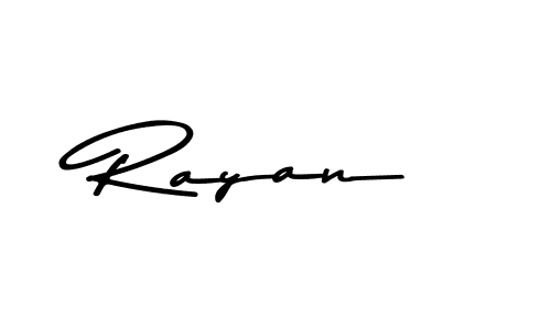 Create a beautiful signature design for name Rayan. With this signature (Asem Kandis PERSONAL USE) fonts, you can make a handwritten signature for free. Rayan signature style 9 images and pictures png