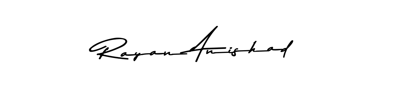 Use a signature maker to create a handwritten signature online. With this signature software, you can design (Asem Kandis PERSONAL USE) your own signature for name Rayan Anishad. Rayan Anishad signature style 9 images and pictures png