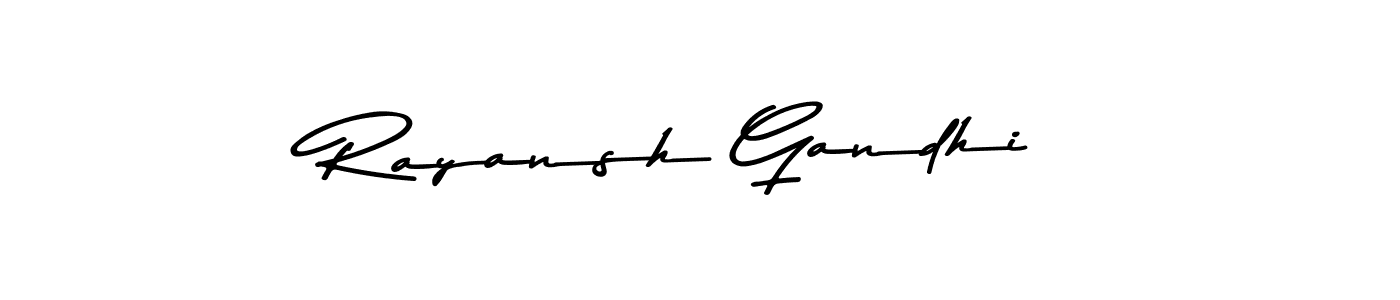 Create a beautiful signature design for name Rayansh Gandhi. With this signature (Asem Kandis PERSONAL USE) fonts, you can make a handwritten signature for free. Rayansh Gandhi signature style 9 images and pictures png