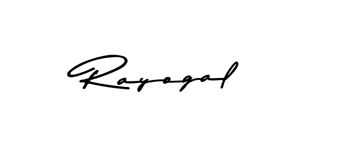 How to make Rayogal name signature. Use Asem Kandis PERSONAL USE style for creating short signs online. This is the latest handwritten sign. Rayogal signature style 9 images and pictures png