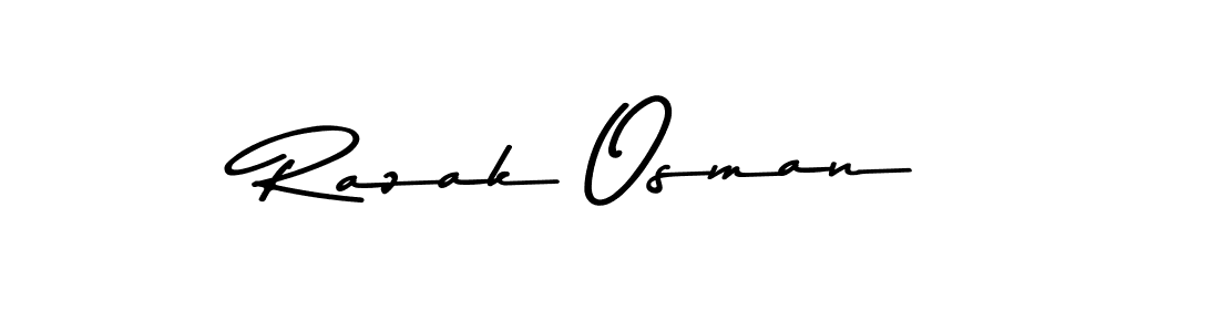 How to make Razak Osman name signature. Use Asem Kandis PERSONAL USE style for creating short signs online. This is the latest handwritten sign. Razak Osman signature style 9 images and pictures png