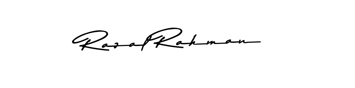 How to make Razal Rahman name signature. Use Asem Kandis PERSONAL USE style for creating short signs online. This is the latest handwritten sign. Razal Rahman signature style 9 images and pictures png