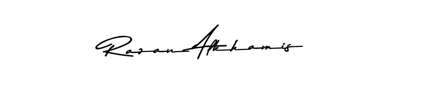 Use a signature maker to create a handwritten signature online. With this signature software, you can design (Asem Kandis PERSONAL USE) your own signature for name Razan Alkhamis. Razan Alkhamis signature style 9 images and pictures png