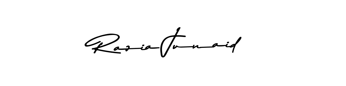 Design your own signature with our free online signature maker. With this signature software, you can create a handwritten (Asem Kandis PERSONAL USE) signature for name Razia Junaid. Razia Junaid signature style 9 images and pictures png
