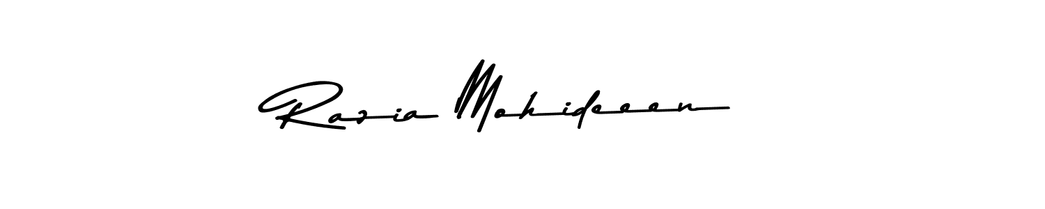 Razia Mohideeen stylish signature style. Best Handwritten Sign (Asem Kandis PERSONAL USE) for my name. Handwritten Signature Collection Ideas for my name Razia Mohideeen. Razia Mohideeen signature style 9 images and pictures png