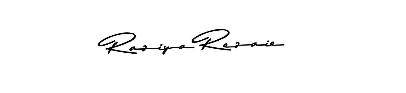 How to make Raziya Rezaie name signature. Use Asem Kandis PERSONAL USE style for creating short signs online. This is the latest handwritten sign. Raziya Rezaie signature style 9 images and pictures png