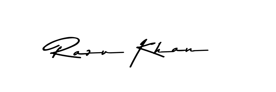 How to make Razu Khan name signature. Use Asem Kandis PERSONAL USE style for creating short signs online. This is the latest handwritten sign. Razu Khan signature style 9 images and pictures png
