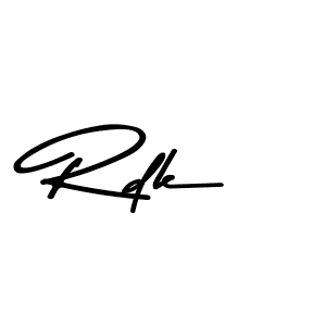 Make a beautiful signature design for name Rdk. With this signature (Asem Kandis PERSONAL USE) style, you can create a handwritten signature for free. Rdk signature style 9 images and pictures png