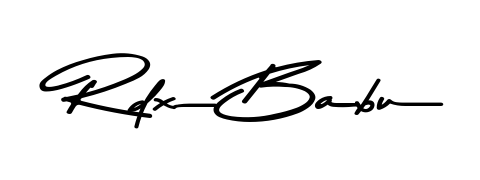 Create a personalized artistic stamp with Rdx Babu in Asem Kandis PERSONAL USE font. Perfect for visual artists, designers, and influencers. Rdx Babu signature style 9 images and pictures png