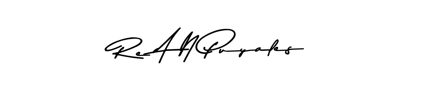 Re A N Puyales stylish signature style. Best Handwritten Sign (Asem Kandis PERSONAL USE) for my name. Handwritten Signature Collection Ideas for my name Re A N Puyales. Re A N Puyales signature style 9 images and pictures png