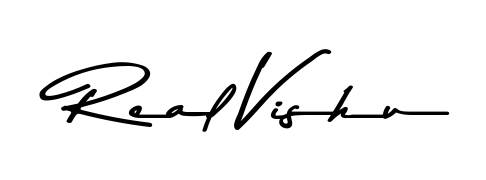 Achieve flawless digital penmanship with Real Vishu name in Asem Kandis PERSONAL USE font. The perfect tool for creating online signatures. Real Vishu signature style 9 images and pictures png