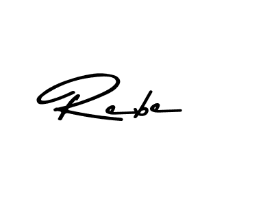 Create a beautiful signature design for name Rebe. With this signature (Asem Kandis PERSONAL USE) fonts, you can make a handwritten signature for free. Rebe signature style 9 images and pictures png