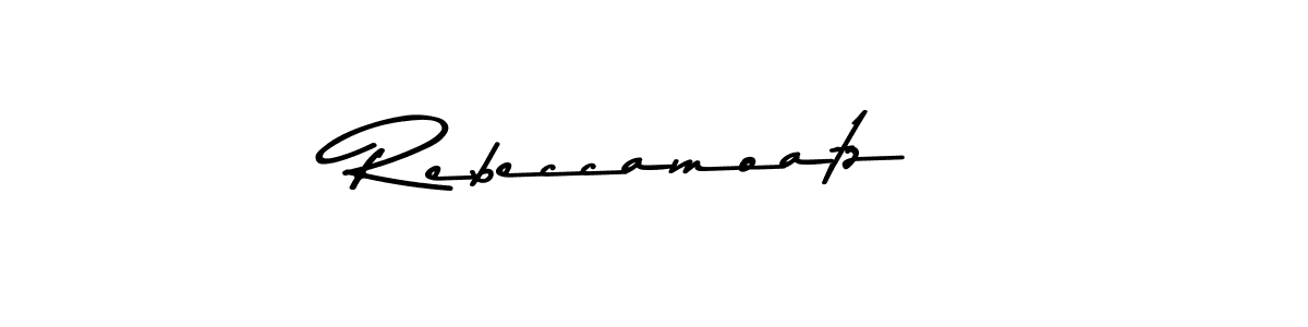 How to make Rebeccamoatz name signature. Use Asem Kandis PERSONAL USE style for creating short signs online. This is the latest handwritten sign. Rebeccamoatz signature style 9 images and pictures png