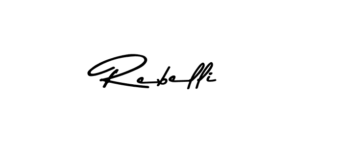 Use a signature maker to create a handwritten signature online. With this signature software, you can design (Asem Kandis PERSONAL USE) your own signature for name Rebelli. Rebelli signature style 9 images and pictures png