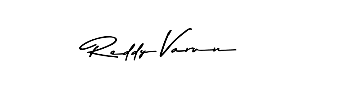 How to make Reddy Varun name signature. Use Asem Kandis PERSONAL USE style for creating short signs online. This is the latest handwritten sign. Reddy Varun signature style 9 images and pictures png