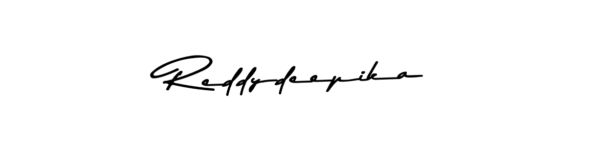 How to make Reddydeepika name signature. Use Asem Kandis PERSONAL USE style for creating short signs online. This is the latest handwritten sign. Reddydeepika signature style 9 images and pictures png