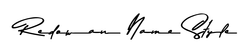 Personalize your online presence with Redowan Name Style signature rendered in elegant Asem Kandis PERSONAL USE font. Great for website footers and blogs. Redowan Name Style signature style 9 images and pictures png