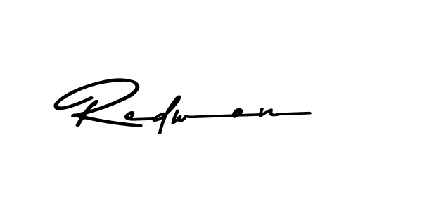 How to make Redwon name signature. Use Asem Kandis PERSONAL USE style for creating short signs online. This is the latest handwritten sign. Redwon signature style 9 images and pictures png