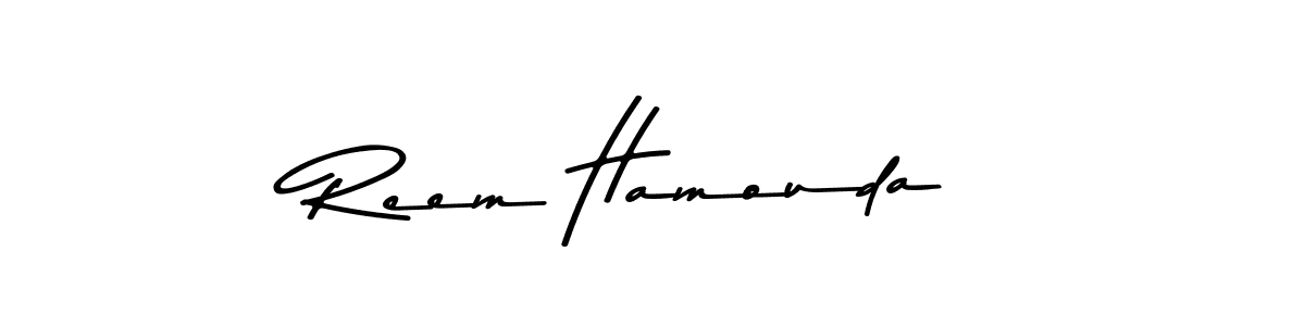 Create a beautiful signature design for name Reem Hamouda. With this signature (Asem Kandis PERSONAL USE) fonts, you can make a handwritten signature for free. Reem Hamouda signature style 9 images and pictures png