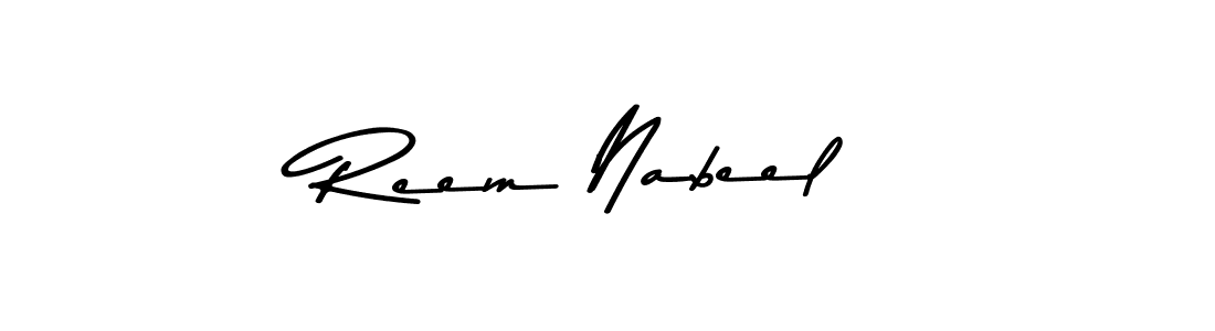This is the best signature style for the Reem Nabeel name. Also you like these signature font (Asem Kandis PERSONAL USE). Mix name signature. Reem Nabeel signature style 9 images and pictures png