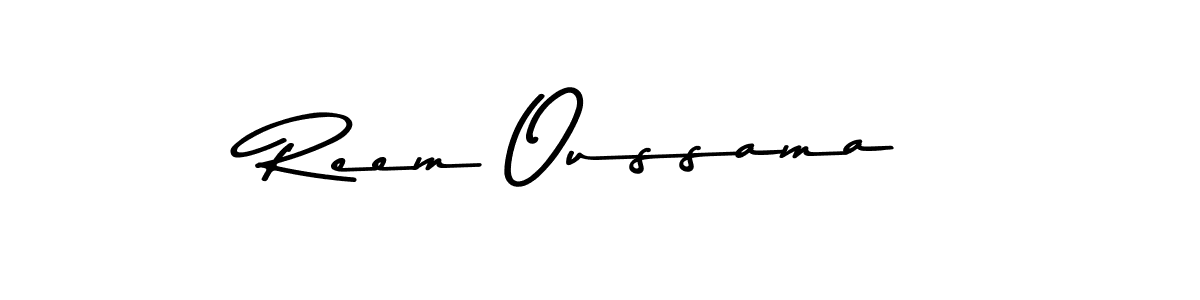 How to make Reem Oussama name signature. Use Asem Kandis PERSONAL USE style for creating short signs online. This is the latest handwritten sign. Reem Oussama signature style 9 images and pictures png