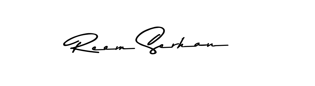 How to make Reem Serhan name signature. Use Asem Kandis PERSONAL USE style for creating short signs online. This is the latest handwritten sign. Reem Serhan signature style 9 images and pictures png