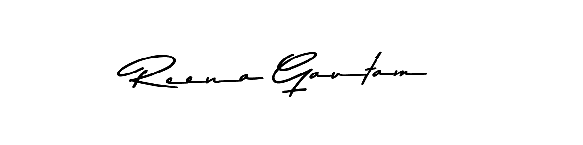 Design your own signature with our free online signature maker. With this signature software, you can create a handwritten (Asem Kandis PERSONAL USE) signature for name Reena Gautam. Reena Gautam signature style 9 images and pictures png