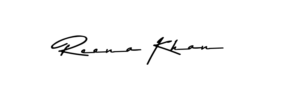Create a beautiful signature design for name Reena Khan. With this signature (Asem Kandis PERSONAL USE) fonts, you can make a handwritten signature for free. Reena Khan signature style 9 images and pictures png