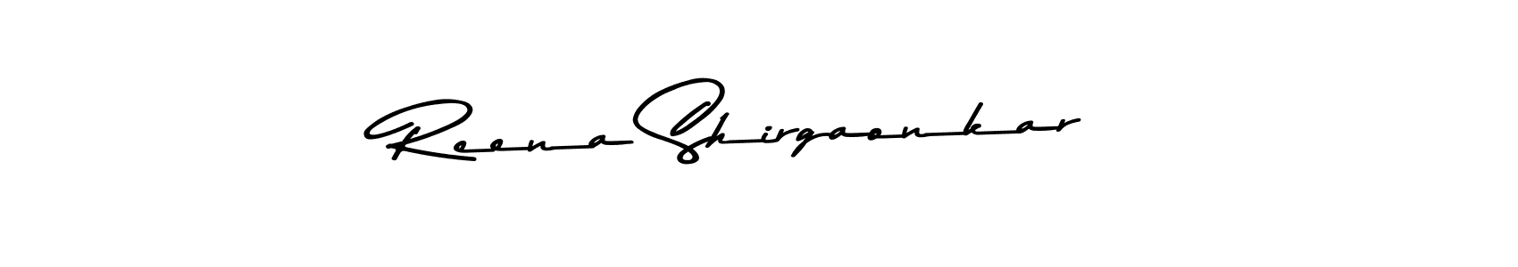 Create a beautiful signature design for name Reena Shirgaonkar. With this signature (Asem Kandis PERSONAL USE) fonts, you can make a handwritten signature for free. Reena Shirgaonkar signature style 9 images and pictures png