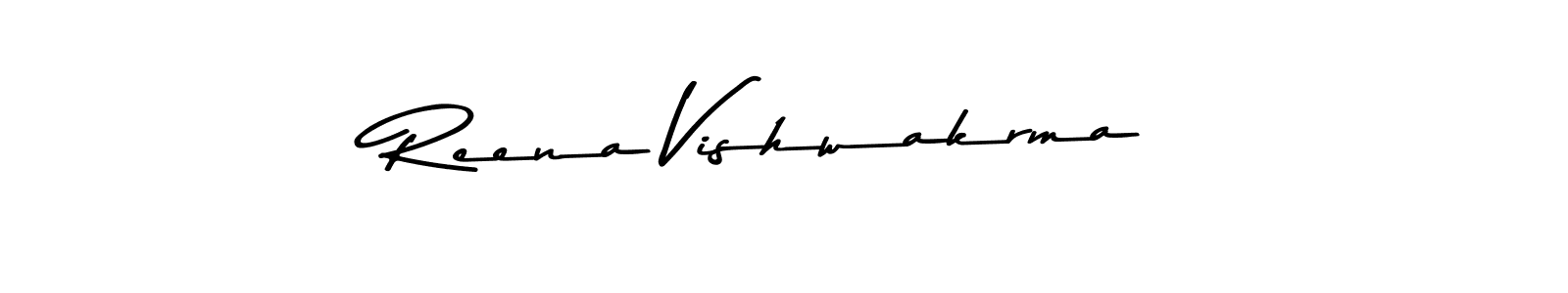How to make Reena Vishwakrma name signature. Use Asem Kandis PERSONAL USE style for creating short signs online. This is the latest handwritten sign. Reena Vishwakrma signature style 9 images and pictures png