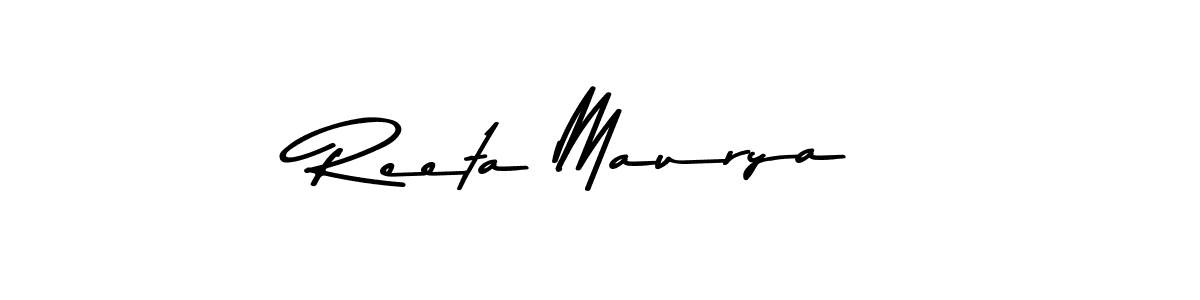 Also You can easily find your signature by using the search form. We will create Reeta Maurya name handwritten signature images for you free of cost using Asem Kandis PERSONAL USE sign style. Reeta Maurya signature style 9 images and pictures png