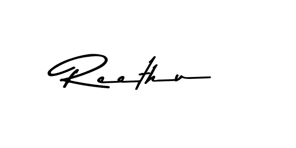 Design your own signature with our free online signature maker. With this signature software, you can create a handwritten (Asem Kandis PERSONAL USE) signature for name Reethu. Reethu signature style 9 images and pictures png