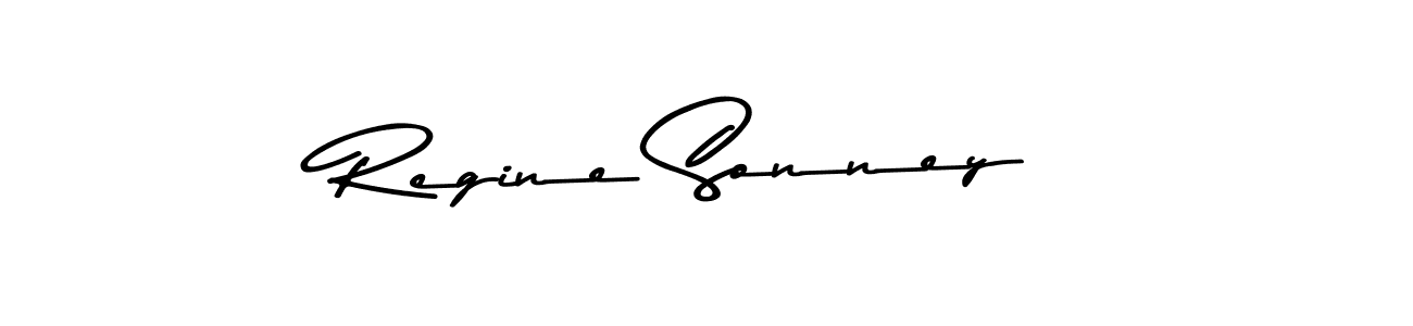 How to make Regine Sonney name signature. Use Asem Kandis PERSONAL USE style for creating short signs online. This is the latest handwritten sign. Regine Sonney signature style 9 images and pictures png