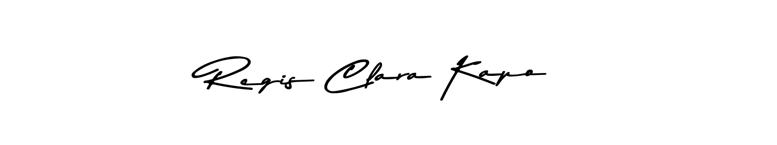 The best way (Asem Kandis PERSONAL USE) to make a short signature is to pick only two or three words in your name. The name Regis Clara Kapo include a total of six letters. For converting this name. Regis Clara Kapo signature style 9 images and pictures png