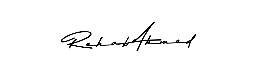 The best way (Asem Kandis PERSONAL USE) to make a short signature is to pick only two or three words in your name. The name Rehab Ahmed include a total of six letters. For converting this name. Rehab Ahmed signature style 9 images and pictures png