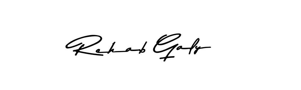 Create a beautiful signature design for name Rehab Galy. With this signature (Asem Kandis PERSONAL USE) fonts, you can make a handwritten signature for free. Rehab Galy signature style 9 images and pictures png