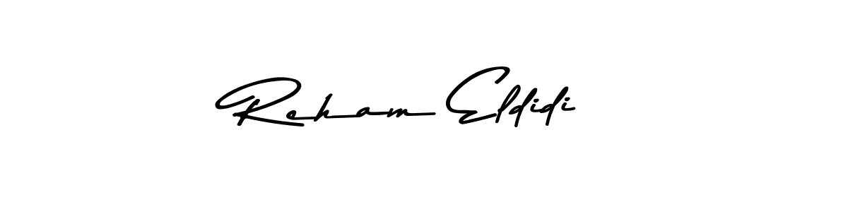 Reham Eldidi stylish signature style. Best Handwritten Sign (Asem Kandis PERSONAL USE) for my name. Handwritten Signature Collection Ideas for my name Reham Eldidi. Reham Eldidi signature style 9 images and pictures png