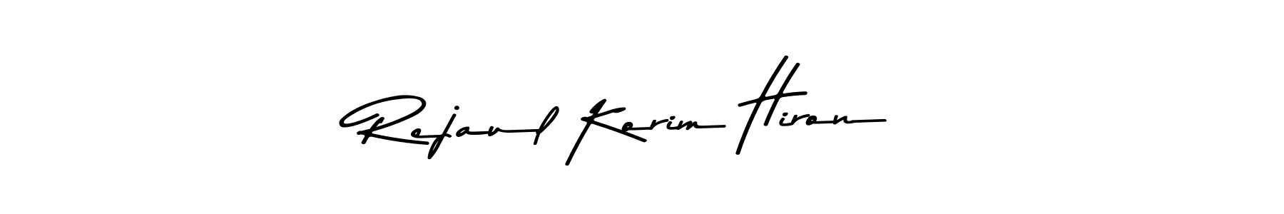 This is the best signature style for the Rejaul Korim Hiron name. Also you like these signature font (Asem Kandis PERSONAL USE). Mix name signature. Rejaul Korim Hiron signature style 9 images and pictures png