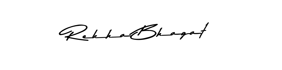 Create a beautiful signature design for name Rekha Bhagat. With this signature (Asem Kandis PERSONAL USE) fonts, you can make a handwritten signature for free. Rekha Bhagat signature style 9 images and pictures png