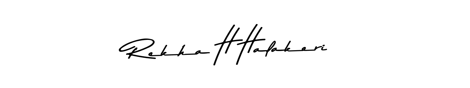 The best way (Asem Kandis PERSONAL USE) to make a short signature is to pick only two or three words in your name. The name Rekha H Halakeri include a total of six letters. For converting this name. Rekha H Halakeri signature style 9 images and pictures png