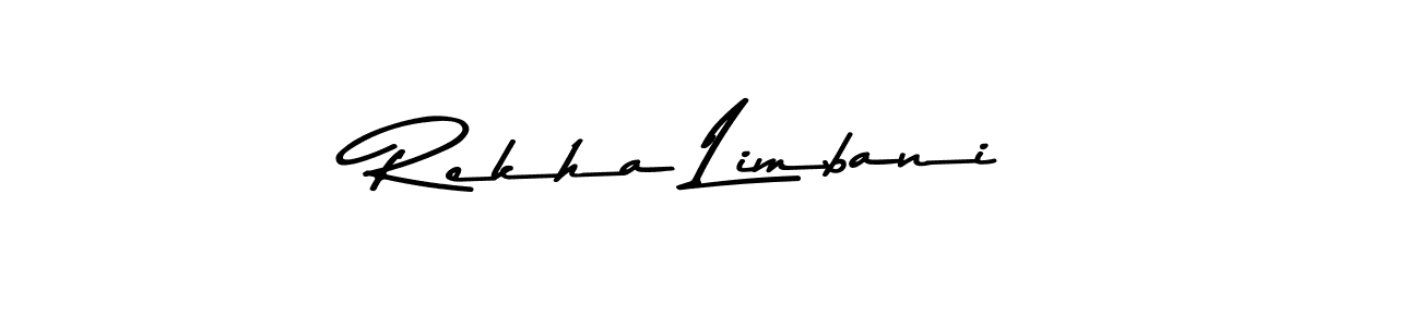 Create a beautiful signature design for name Rekha Limbani. With this signature (Asem Kandis PERSONAL USE) fonts, you can make a handwritten signature for free. Rekha Limbani signature style 9 images and pictures png