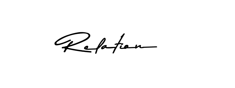 Design your own signature with our free online signature maker. With this signature software, you can create a handwritten (Asem Kandis PERSONAL USE) signature for name Relation. Relation signature style 9 images and pictures png