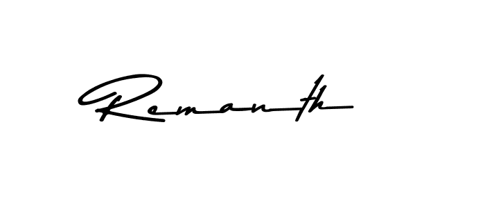 Make a beautiful signature design for name Remanth. Use this online signature maker to create a handwritten signature for free. Remanth signature style 9 images and pictures png