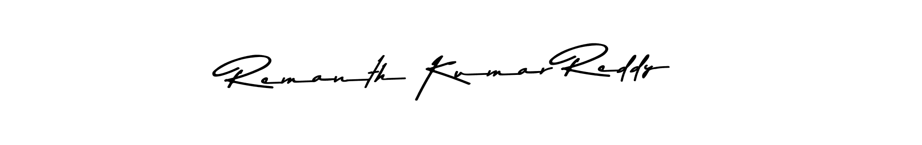 Design your own signature with our free online signature maker. With this signature software, you can create a handwritten (Asem Kandis PERSONAL USE) signature for name Remanth Kumar Reddy. Remanth Kumar Reddy signature style 9 images and pictures png